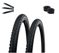 Schwalbe G-One Ultrabite - 2 pneumatici pieghevoli Performance ADDIX RaceGuard TLE E-25, nero/bronzo 50-622 (28 x 2.00) + 2 tubi Schwalbe SV19 con leva per pneumatici maxxi4you