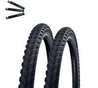 Schwalbe Marathon 365 - 2 pneumatici per bicicletta Performance GreenGuard ADDIX 365 E-50 nero+Reflex 50-622 (28 x 2.00), con leva per pneumatici maxxi4you