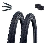 Schwalbe Marathon 365 - 2 pneumatici per bicicletta Performance GreenGuard ADDIX 4Season, nero + Reflex 40-406 (20 x 1,50) + 2 tubi Schwalbe DV7 con leva per pneumatici maxxi4you