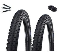 Schwalbe Marathon Plus - 2 pneumatici da bicicletta per MTB Performance Smart DualGuard E-50, nero/Reflex 65-584 (27,5 x 2,60) + 2 tubi Schwalbe SV19F con leva per pneumatici maxxi4you