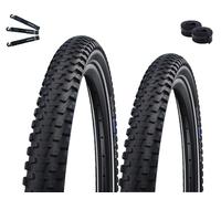 Schwalbe Marathon Plus, 2 pneumatici per mountain bike Performance SmartGuard ADDIX E-50 nero + Reflex 54-559 (26 x 2,10) + 2 camere d'aria Schwalbe AV13 con leva pneumatici maxxi4you
