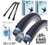 Schwalbe Marathon Plus MTB Ebike 29x2, 25 " Pneumatici Tubi Clik Valve SCV19 Set