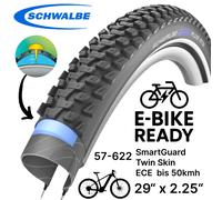 Schwalbe Marathon Plus Performance Addix Smart Guard Ece-r75 29´´ X 2.25 Rigid Mtb Tyre Nero 29´´ x 2.25 Black Reflex
