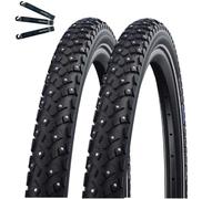 Schwalbe Marathon Winter Plus - 2 pneumatici per bicicletta, colore: Nero/Reflex 55-406 (20 x 2,15), con leva per pneumatici maxxi4you