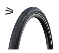 Schwalbe Motion Big Apple, 1 pneumatico per bicicletta RaceGuard Addix Green E-25 nero + Reflex 60-559 (26 x 2,35), con leva per pneumatici maxxi4you