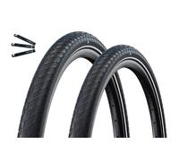 Schwalbe Motion Big Apple, 2 pneumatici per bicicletta RaceGuard Addix Green E-25 nero + Reflex 60-559 (26 x 2,35), con leva per pneumatici maxxi4you