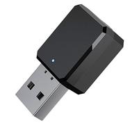Schwamm KN318 Adattatore Bluetooth, Ricevitore Bluetooth 5.1 Chiamata nel Vivavoce Stereo Uscita USB/AUX Portatile, per Ufficio Auto da Casa, Nero