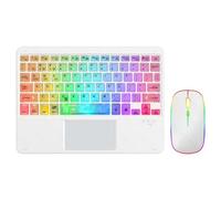 Schwamm Tastiera Bluetooth Colorata Trasparente Tastiera Bluetooth Retroilluminata da 10 Pollici Adatta per Tablet Laptop Facile Installazione Facile da Usare Bianca