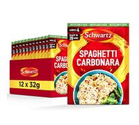 Schwartz Miscela di spaghetti, carbonara, 32 g, confezione da 12 pezzi, senza coloranti artificiali o aromi, senza aggiunta di conservanti o MSG, adatto per vegetariani
