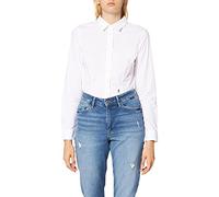 Schwarze Rose Bodybluse Langarm slim fit uni bügelfrei, Camicetta donna, Bianco (01), 40 CM (Talla produttore: 40 CM)