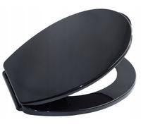Schwarzer Toilettensitz mit Absenkautomatik für WC, 44,5 x 36 cm, Iris