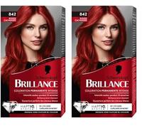 Schwarzkopf Brillance - colorazione permanente - Rosso Kashmir 842 (Confezione da 2)