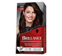 Schwarzkopf, Brillance Colorazione Permanente, Tinta per Capelli, Crema Colorante Intensiva con Balsamo Nutriente Diamond Shine, Copertura dei Capelli Bianchi, Tonalità 88 Castano Scuro