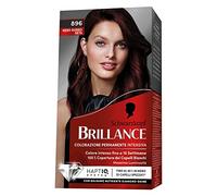 Schwarzkopf, Brillance Colorazione Permanente, Tinta per Capelli, Crema Colorante Intensiva, Copertura dei Capelli Bianchi, Tonalità 896 Nero Rosso Seta