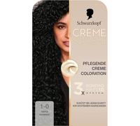 Schwarzkopf Creme Supreme Coloration 1-0 Deep Black (182 ml), colorazione permanente per capelli con siero e maschera per capelli, protegge dai danni visibili dei capelli, per una copertura dei