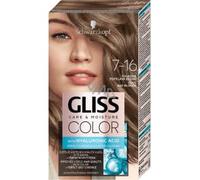 Schwarzkopf Gliss Color Hair Color 7-16 Cool Ash Blonde Permanent Hair Color, confezione da 3, 143 ml