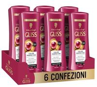 Schwarzkopf Gliss Color Perfector Balsamo Ravviva Colore, 6 confezioni da 200ml, Balsamo per capelli con Complesso Ialuronico ed Estratto di Mirtillo Rosso, Prodotti per capelli colorati e schiariti