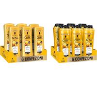 Schwarzkopf Gliss Hair Repair Olio Nutriente 6 confezioni Shampoo e 6 confezioni Balsamo per Capelli Fragili e Sfibrati Azione Riparatrice arricchito con Omega 9 e Olio di Marula 12 Flaconi da 200ml