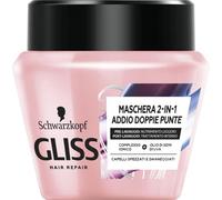 Schwarzkopf Gliss, Maschera Addio Doppie Punte, per Capelli Spezzati e Danneggiati, ad Azione Fortificante e Nutriente, con Olio di Semi di Uva, 300ml