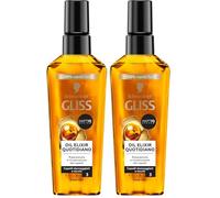 Schwarzkopf Gliss Oil Elixir Quotidiano 75ml, Olio capelli nutriente e idratante arricchito con HAPTIQ System, Siero capelli danneggiati e secchi (Confezione da 2)
