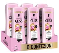 Schwarzkopf Gliss Seta Luminosa Balsamo Illuminante, 6 confezioni da 200ml, Balsamo ristrutturante e protettivo con Ceramidi e Seta, Prodotti per capelli fragili e spenti