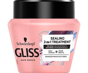 Schwarzkopf Gliss Split Ends Miracle Sealing 2 in 1, maschera per il trattamento dei capelli danneggiati a doppia punta, 300 ml