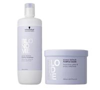 SCHWARZKOPF Kit BlondMe Bond Repair Purple Shampoo 1000ml + Mask 500ml