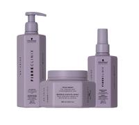 SCHWARZKOPF Kit Fibre Clinix De-Frizz Shampoo 300ml + Mask 250ml + Smoothing Sp