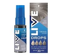 Schwarzkopf LIVE Colour Drops Ice Silver - Tintura temporanea per capelli, 30 ml, gocce di colore per capelli che dura 2-12 lavaggi, gocce di tintura per capelli argento