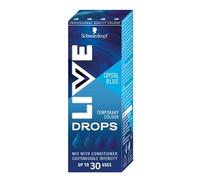 Schwarzkopf LIVE Drops Crystal Blue Temporary Hair Color Up to 30 Uses, confezione da 1, 30 ml