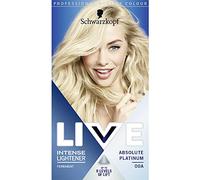 Schwarzkopf LIVE Intense Lightener, tintura permanente per capelli bionda decolorante, con booster di olio brillante, solleva i capelli fino a 8 livelli, platino assoluto 00A