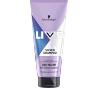 Schwarzkopf LIVE Silver Shampoo per bionde ghiacciate (200 ml), shampoo per capelli viola per neutralizzare l'ottone, il toner biondo elimina i toni gialli per tonalità bionde fredde