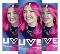 Schwarzkopf LIVE Ultra Brights 093 - Colore semi-permanente per capelli, 3 x 80 ml, colore rosa shocking (3 x 80 ml), per risultati intensi o pastello, dura 12-15 lavaggi, con balsamo per la cura