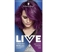 Schwarzkopf LIVE Urban Metallics - Tintura permanente per capelli viola con olio di cocco per capelli lucidi, colore ametista cromato U69