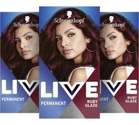 Schwarzkopf Live Urban Metallics U68 Ruby Glaze (3 x 142,5 ml), colore per capelli con booster metallico integrato, colorazione permanente per colori intensi con riflessi metallici