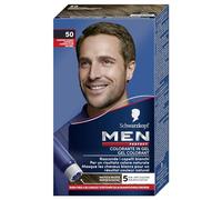 Schwarzkopf, Men Perfect, Tinta Copertura dei Capelli Bianchi, Colorante in Gel, Tonalità 50 Castano Chiaro Naturale