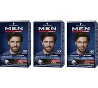 Schwarzkopf, Men Perfect, Tinta per Capelli, in Gel, Copertura dei Capelli Bianchi per Uomo, Risultato Effetto Naturale, Dura Fino a 28 Shampoo, Tonalità 80 Castano Nero Naturale, 3 confezioni