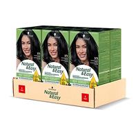Schwarzkopf, Natural & Easy, Tinta per Capelli Permanente, Nutriente, con Olio d'Oliva ed Estratto di Lavanda, Copertura dei Capelli Bianchi, Tonalità 573 Castano Scuro Freddo, 6 pz