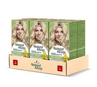 Schwarzkopf, Natural & Easy, Tinta per Capelli Permanente, Nutriente, con Olio d'Oliva ed Estratto di Lavanda, Copertura dei Capelli Bianchi, Tonalità 522 Biondo Chiaro Argento, 6 pz