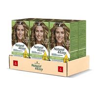 Schwarzkopf, Natural & Easy, Tinta per Capelli Permanente, Nutriente, con Olio d'Oliva ed Estratto di Lavanda, Copertura dei Capelli Bianchi, Tonalità 550 Biondo Scuro Naturale, 6 pz