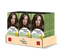 Schwarzkopf, Natural & Easy, Tinta per Capelli Permanente, Nutriente, con Olio d'Oliva ed Estratto di Lavanda, Copertura dei Capelli Bianchi, Tonalità 576 Castano Rosso Naturale