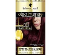 Schwarzkopf Oleo Intense - Tintura permanente per capelli bordeaux, arricchita con olio, senza ammoniaca, copertura fino al 100% di grigio, rosso bordeaux 4-23