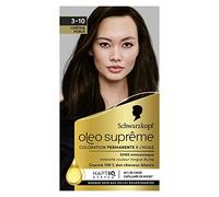 Schwarzkopf Oleo Supreme - Colorazione permanente ad olio, colore e lucentezza a lunga durata, senza ammoniaca, copre 100% capelli bianchi, sistema HaptIQ, marrone scuro 3-10