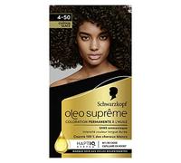 Schwarzkopf Oleo Supreme - Colorazione permanente ad olio, colore e lucentezza a lunga durata, senza ammoniaca, copre 100% capelli bianchi, sistema HaptIQ, marrone 4-50