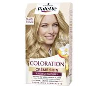 Schwarzkopf - Palette - Colorazione Permanente - Crema Cura Capelli Maturi - Copre 100% dei Capelli Bianchi - Colore Sfumato Lunga Durata - Olio di Nucleo di Albicocca - Biondo Molto Chiaro Beige 9-40