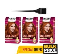 Schwarzkopf Palette Deluxe 7-77 Intensive Shiny Copper Hair Color Bulk 3-Pack