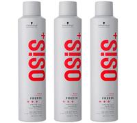 Schwarzkopf Professional OSiS Freeze Lacca per capelli a lunga durata, finitura liscia anti umidità, protezione termica, fissaggio forte, 300 ml, confezione da 3