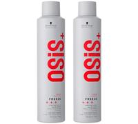Schwarzkopf Professional OSiS Freeze Lacca per capelli a lunga durata, finitura liscia anti umidità, protezione termica, fissaggio forte, 300 ml, confezione da 2
