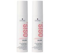 Schwarzkopf Professional OSiS Glow Siero Anti Frisottis Brillanza Senza Silicone Protezione Termica per Capelli Osis Rêches Facilite l'acconciatura leggera, 50 ml, confezione da 2