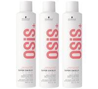 Schwarzkopf Professional OSiS Super Shield Spray Termoprotettivo Multiuso Protezione Termica Per Capelli Lunghi Ridurre L'Impigliamento Contro La Tonalità Terna 300 ml - Set di 3